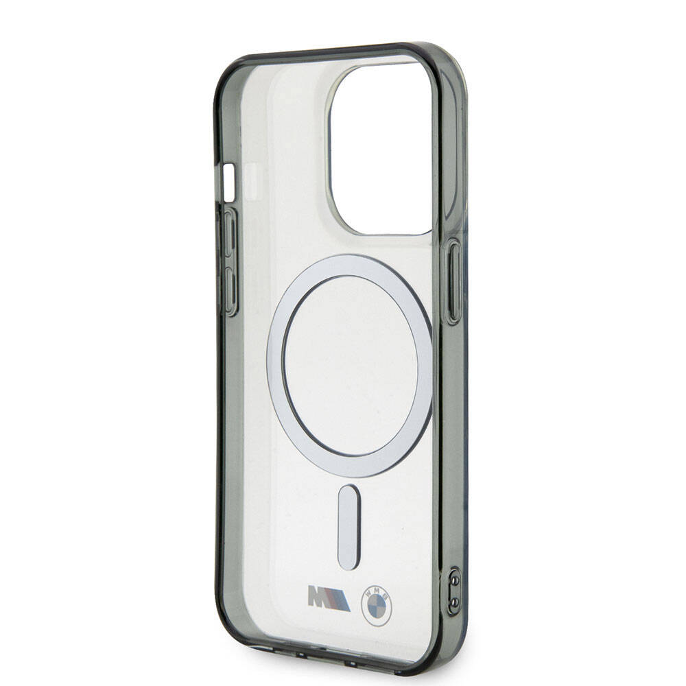 BMW iPhone 15 Pro Max Magsafe Şarj Özellikli Transparan Silver Ring Orjinal Lisanslı Telefon Kılıfı - 6