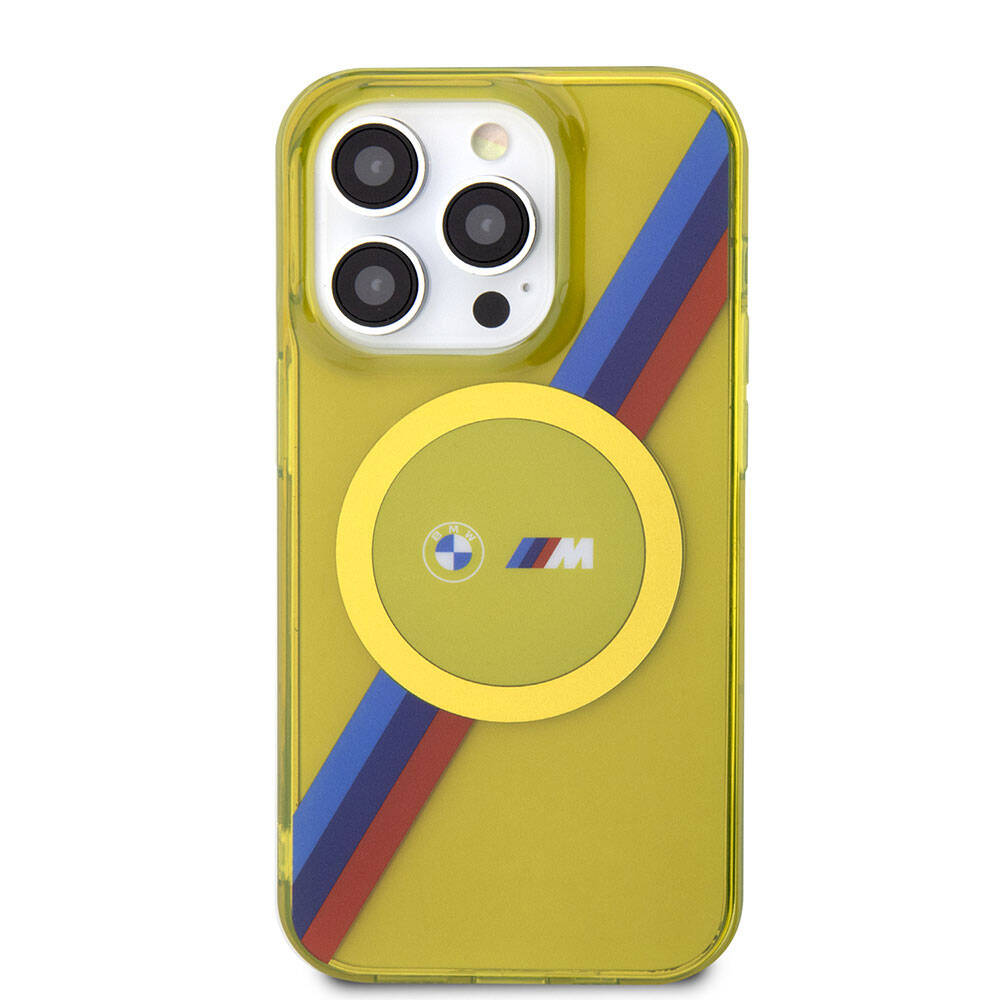 BMW iPhone 15 Pro Max Magsafe Şarj Özellikli Transparan Tricolor Stripes Orjinal Lisanslı Telefon Kılıfı - 11