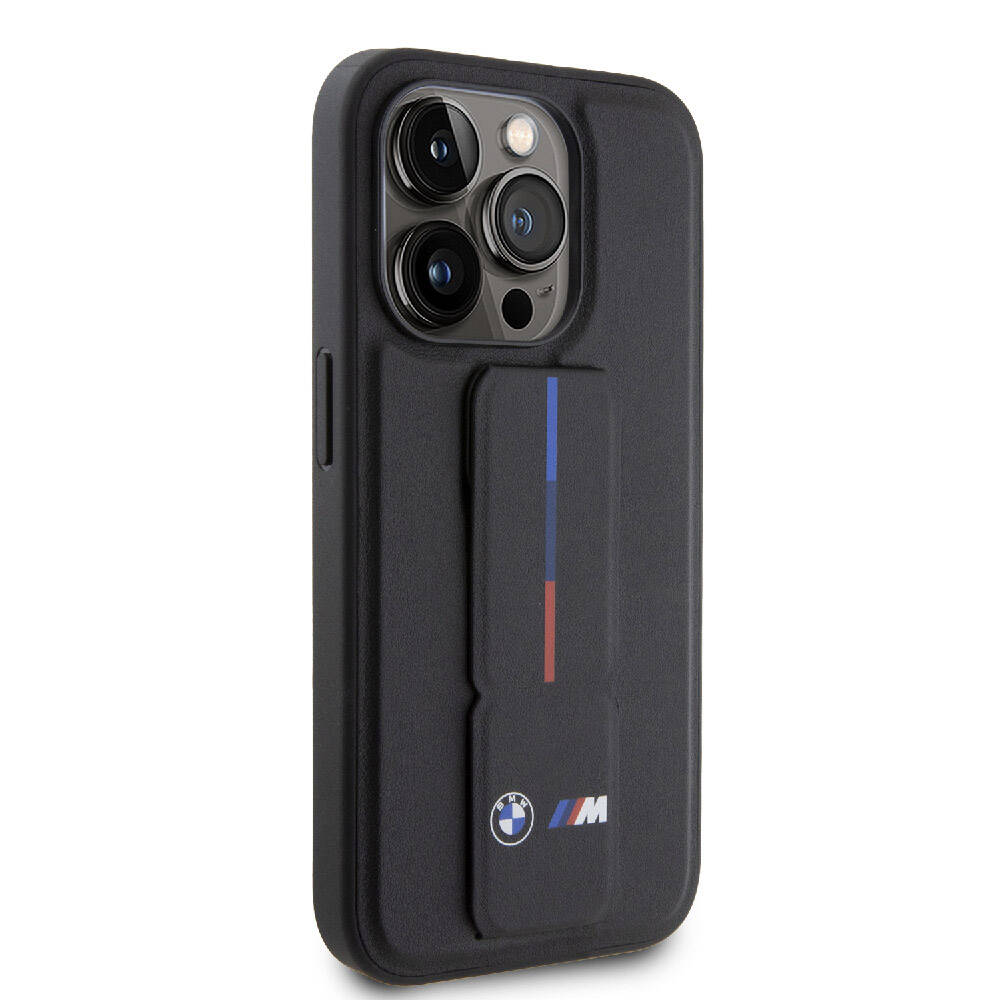 BMW iPhone 15 Pro Max Orjinal Lisanslı M Şerit ve Logolu Standlı Telefon Kılıfı - 3