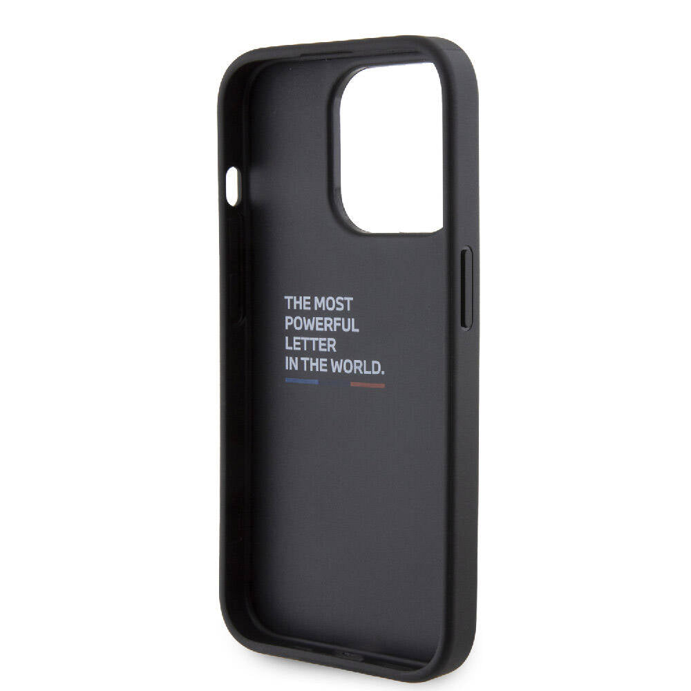 BMW iPhone 15 Pro Max Orjinal Lisanslı M Şerit ve Logolu Standlı Telefon Kılıfı - 14