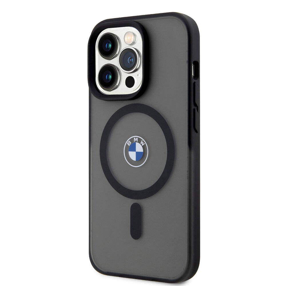 BMW iPhone 15 Pro Max Orjinal Lisanslı Magsafe Şarj Özellikli IML Baskı Logolu Buzlu Mat Telefon Kılıfı - 9