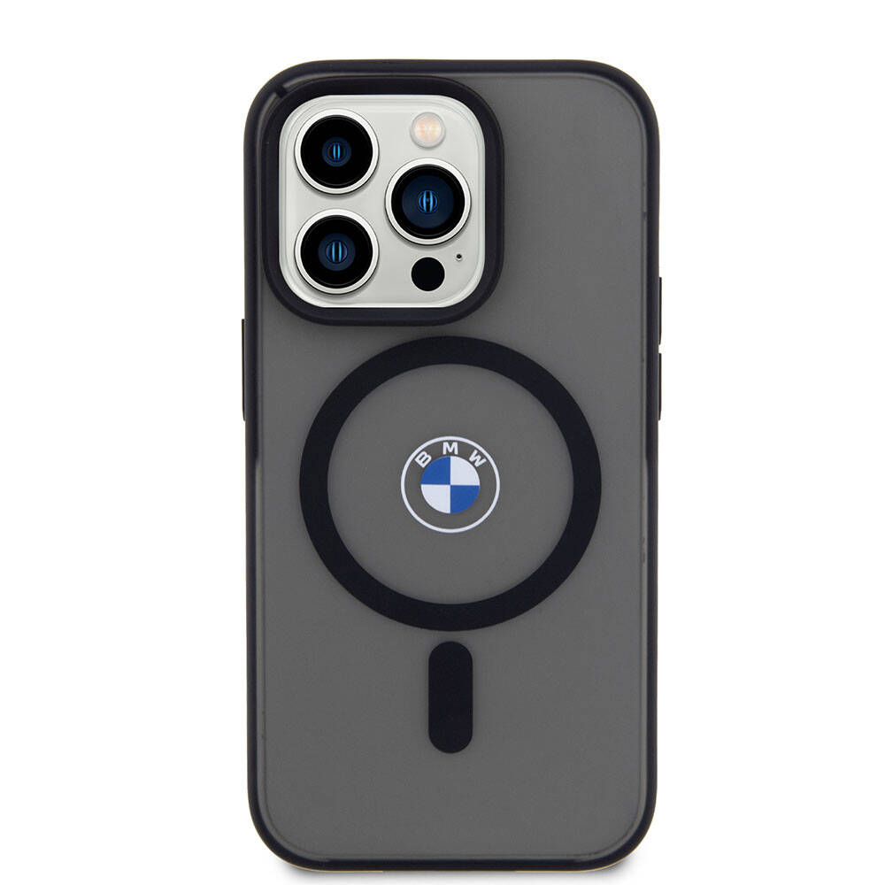 BMW iPhone 15 Pro Max Orjinal Lisanslı Magsafe Şarj Özellikli IML Baskı Logolu Buzlu Mat Telefon Kılıfı - 10