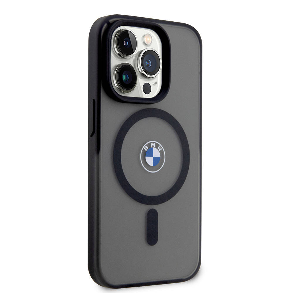 BMW iPhone 15 Pro Max Orjinal Lisanslı Magsafe Şarj Özellikli IML Baskı Logolu Buzlu Mat Telefon Kılıfı - 11