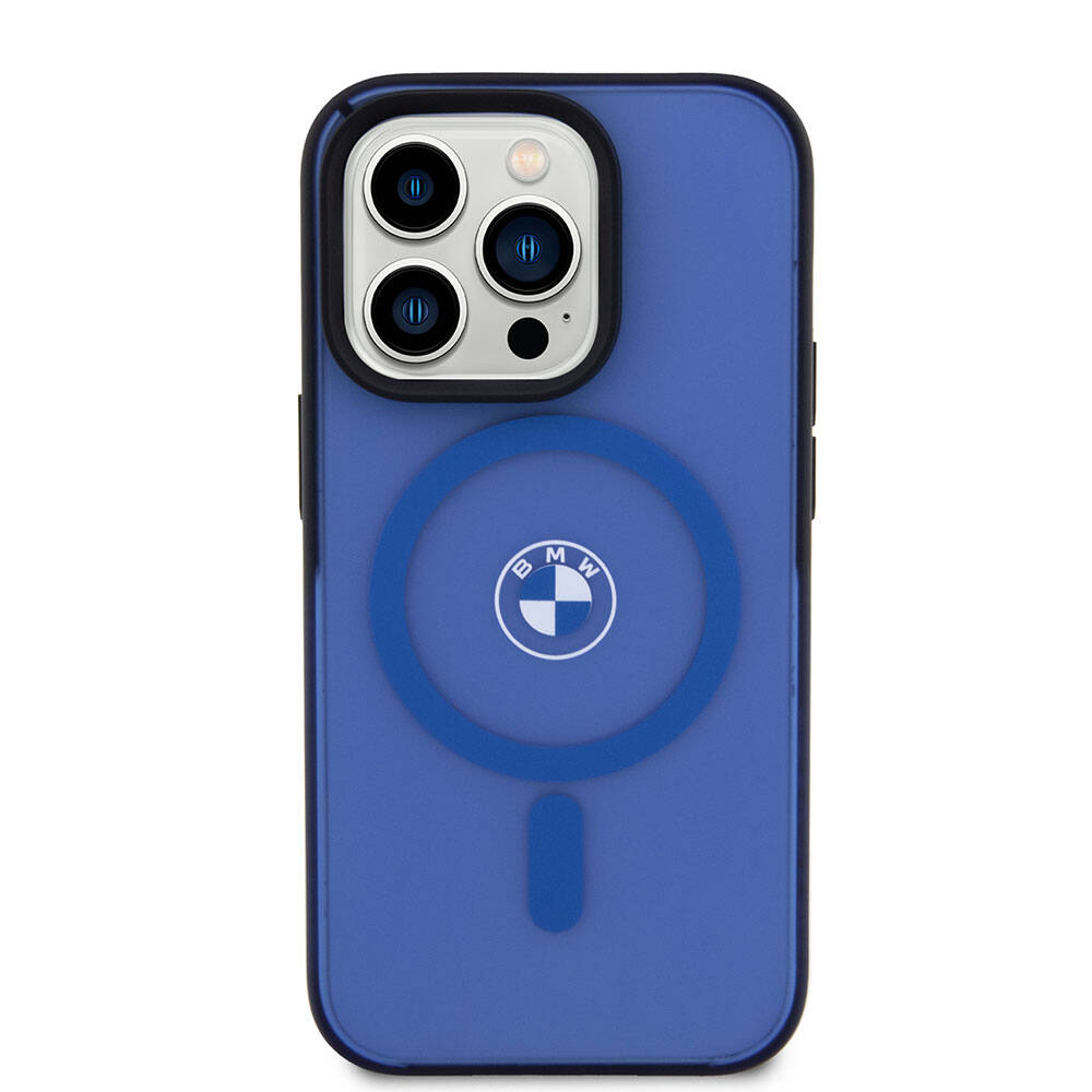 BMW iPhone 15 Pro Max Orjinal Lisanslı Magsafe Şarj Özellikli IML Baskı Logolu Buzlu Mat Telefon Kılıfı - 3