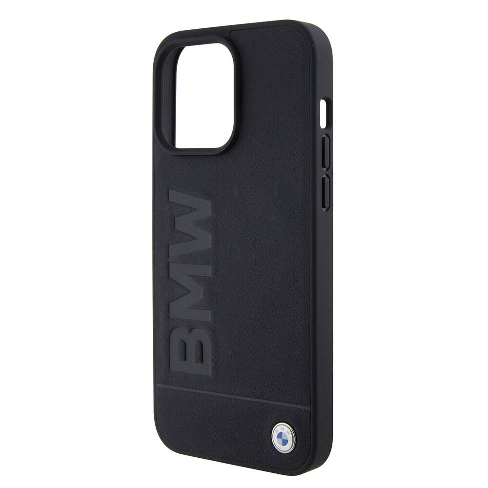 BMW iPhone 15 Pro Max Orjinal Lisanslı Magsafe Şarj Özellikli Sıcak Damga Logolu Deri Telefon Kılıfı - 6