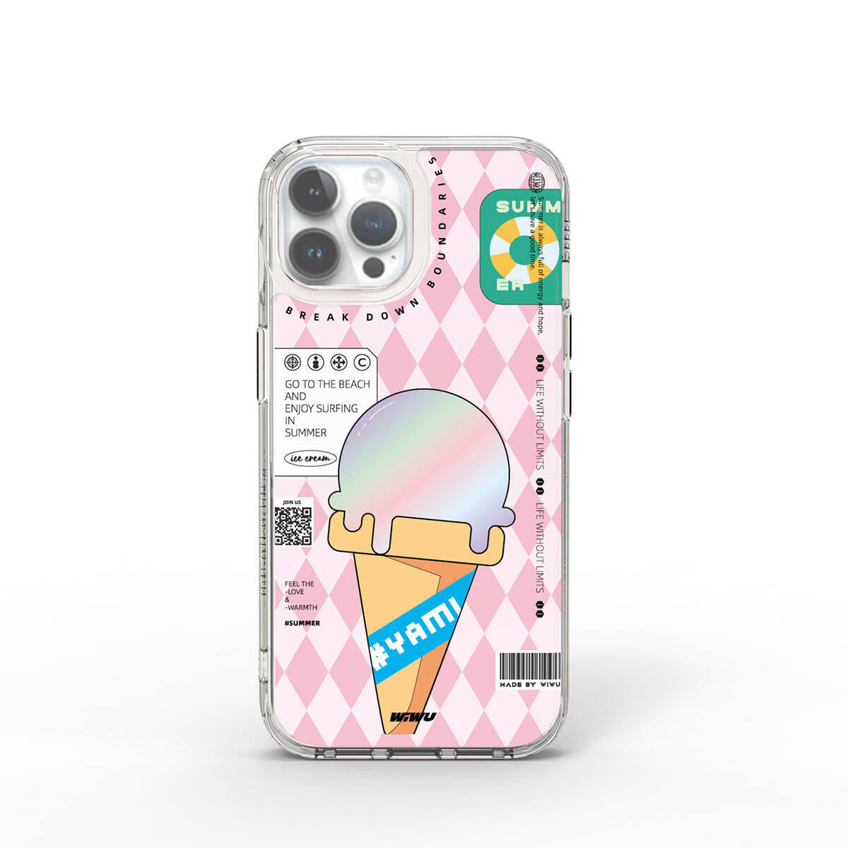 Wiwu Summer Serisi iPhone 15 Pro Max Çift Katman Desenli Telefon Kılıfı