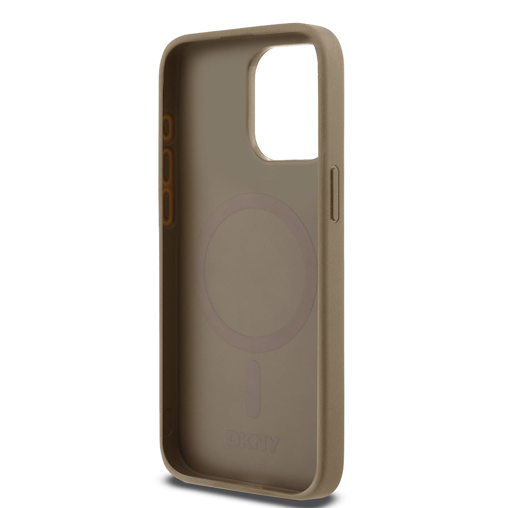 DKNY iPhone 15 Pro Max Orjinal Lisanslı Magsafe 3D Yazılı Grid Pattern Kılıf