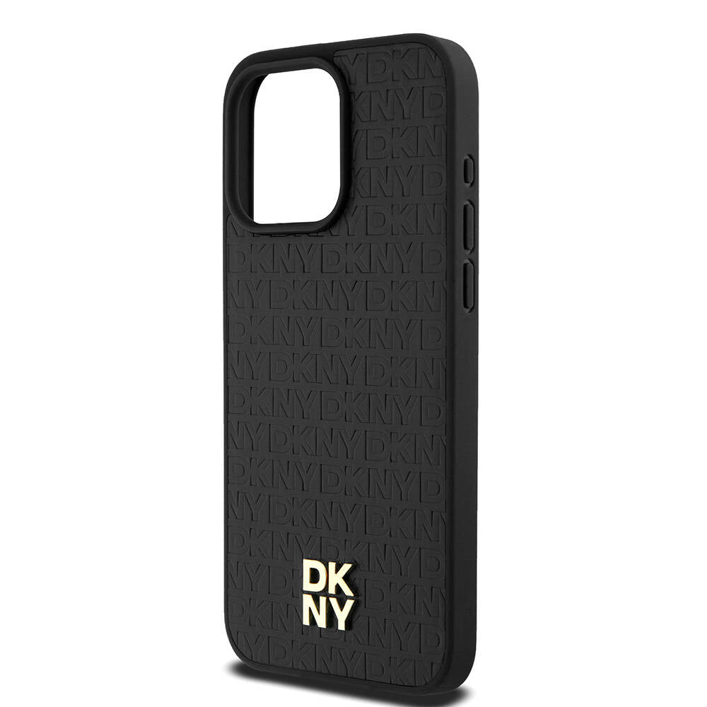 DKNY iPhone 15 Pro Max Orjinal Lisanslı M-safe Şarj Özellikli 3D Yazılı Repeat Pattern Kılıf