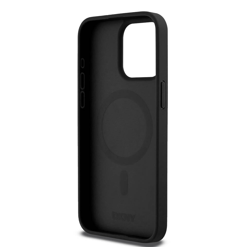 DKNY iPhone 15 Pro Max Orjinal Lisanslı M-safe Şarj Özellikli 3D Yazılı Repeat Pattern Kılıf