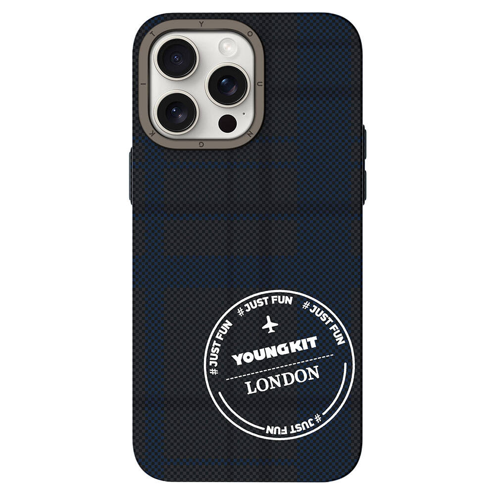 Youngkit Gezhi Serisi iPhone 15 Pro Max Ekose Desenli Telefon Kılıfı - 2