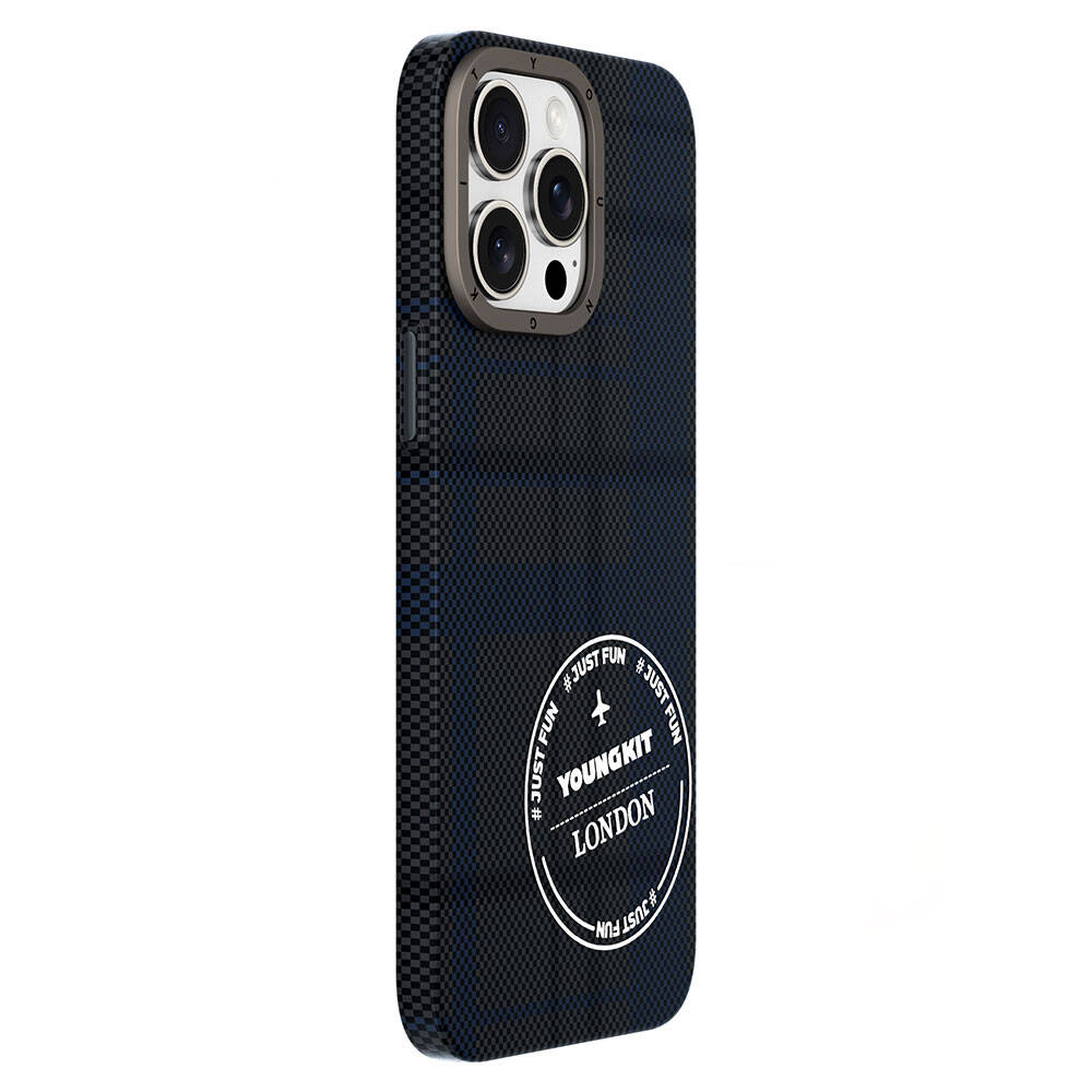 Youngkit Gezhi Serisi iPhone 15 Pro Max Ekose Desenli Telefon Kılıfı - 3