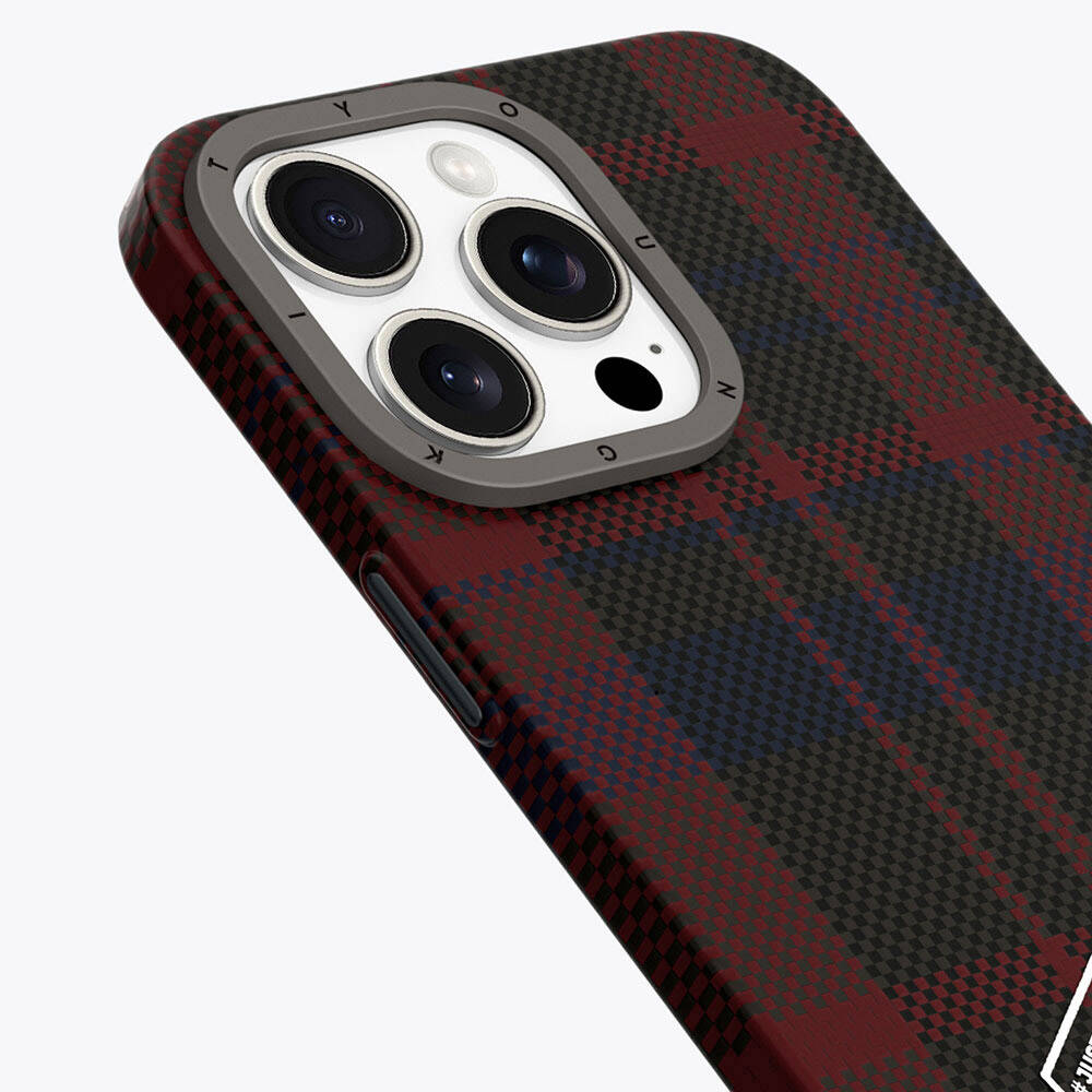 Youngkit Gezhi Serisi iPhone 15 Pro Max Ekose Desenli Telefon Kılıfı - 11