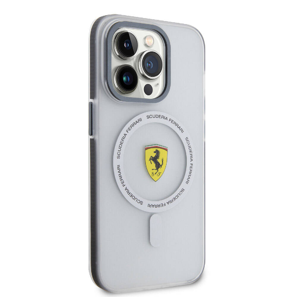 Ferrari iPhone 15 Pro Max Orjinal Lisanslı M-safe Şarj Özellikli Kontrast Bumper SF Ring Kılıf