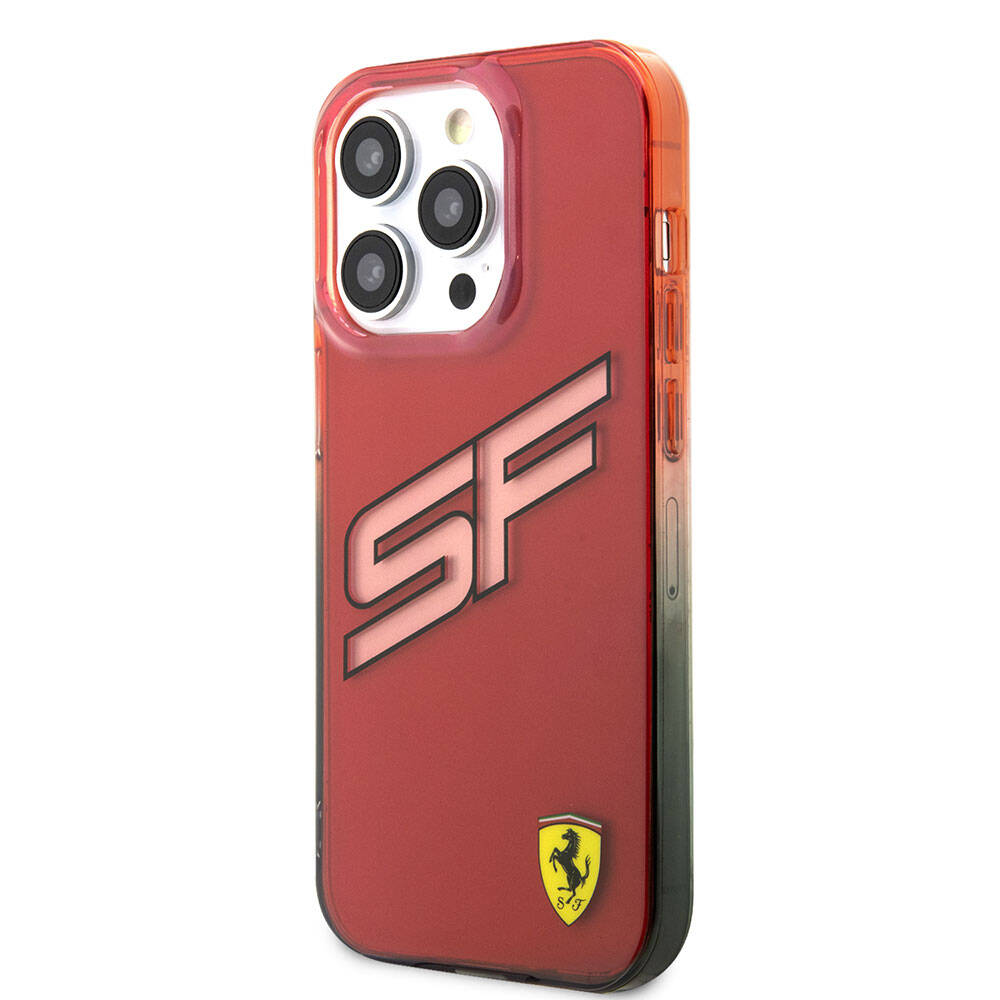 Ferrari iPhone 15 Pro Max Orjinal Lisanslı Transparan SF Yazılı Kenarları Renk Geçişli Telefon Kılıfı