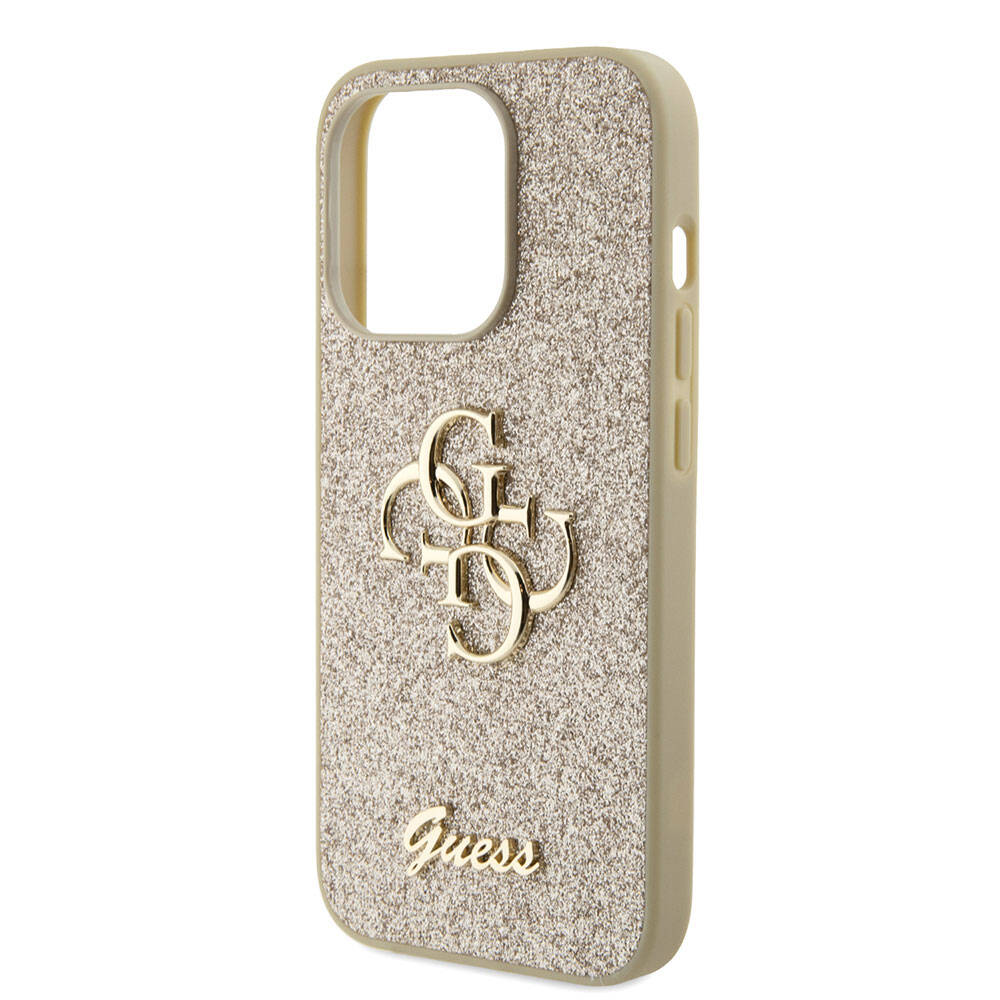 Guess iPhone 15 Pro Max Orjinal Lisanslı 4G Büyük Metal Logolu Glitter Telefon Kılıfı - 12