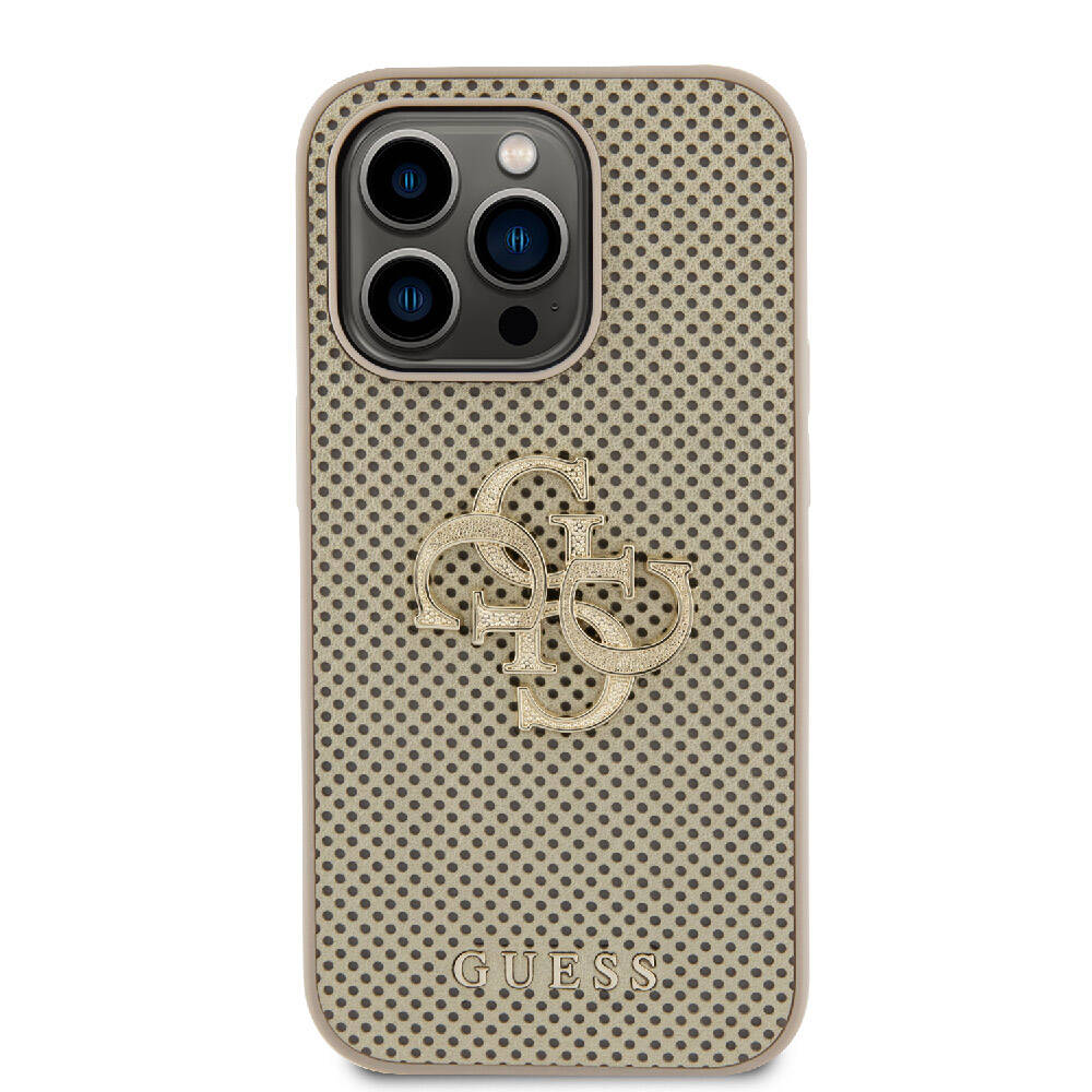 Guess iPhone 15 Pro Max Orjinal Lisanslı Delikli Yazı ve 4G Glitter Büyük Metal Logolu Telefon Kılıfı - 10