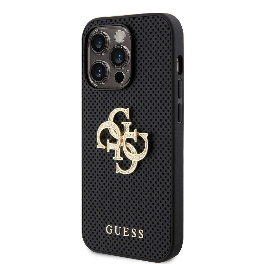 Guess iPhone 15 Pro Max Orjinal Lisanslı Delikli Yazı ve 4G Glitter Büyük Metal Logolu Telefon Kılıfı - 16