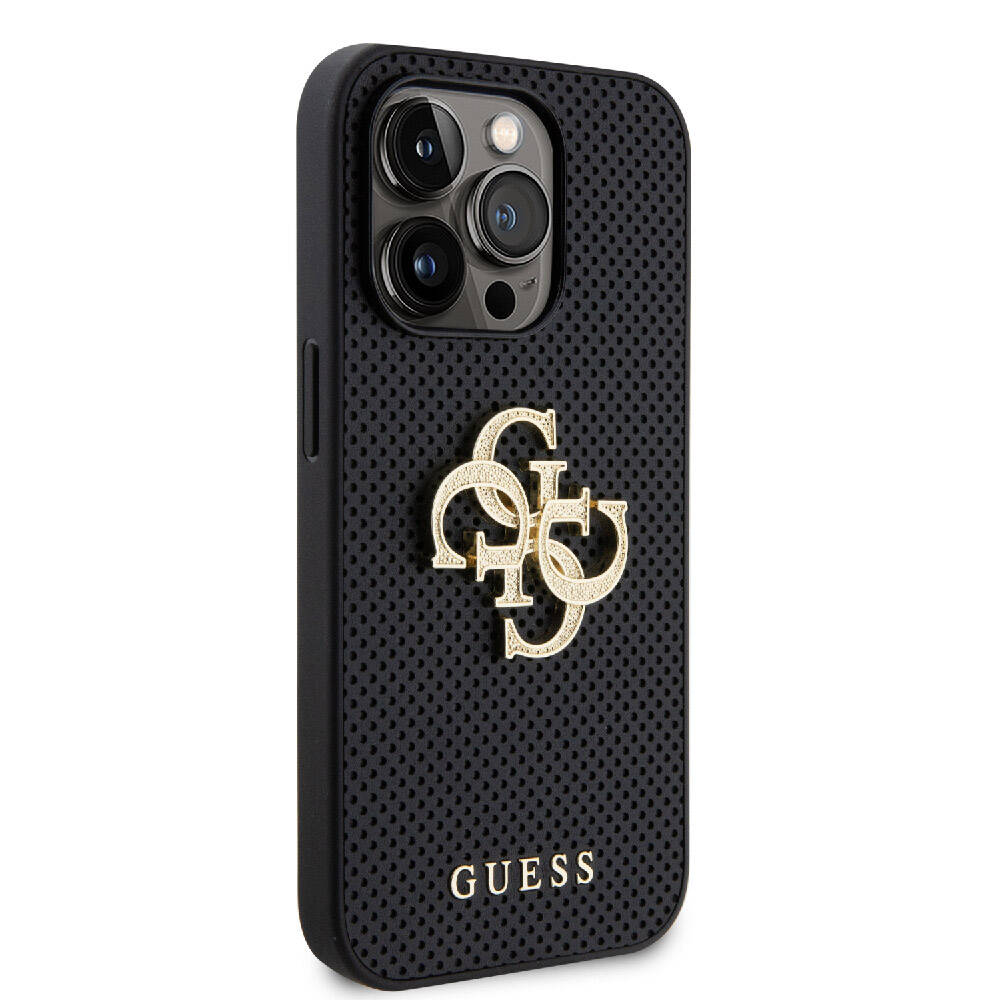 Guess iPhone 15 Pro Max Orjinal Lisanslı Delikli Yazı ve 4G Glitter Büyük Metal Logolu Telefon Kılıfı - 18