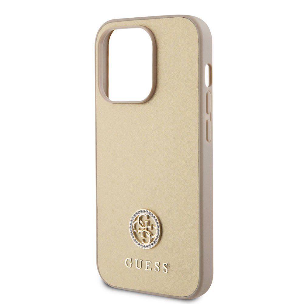 Guess iPhone 15 Pro Max Orjinal Lisanslı Deri 4G Metal Logo Strass Telefon Kılıfı - 12