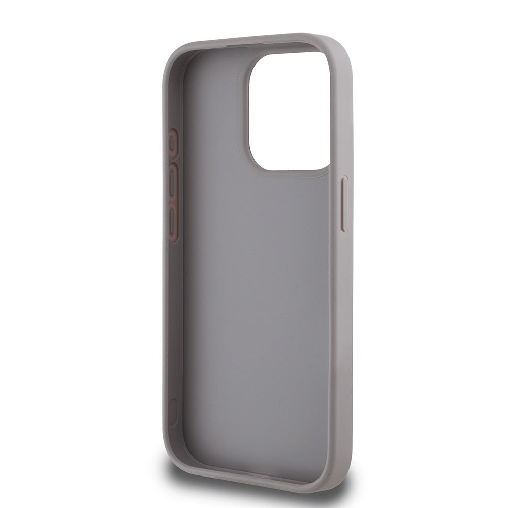 Guess iPhone 15 Pro Max Orjinal Lisanslı Gül Baskılı Büyük Metal Logo Dizaynlı Kılıf
