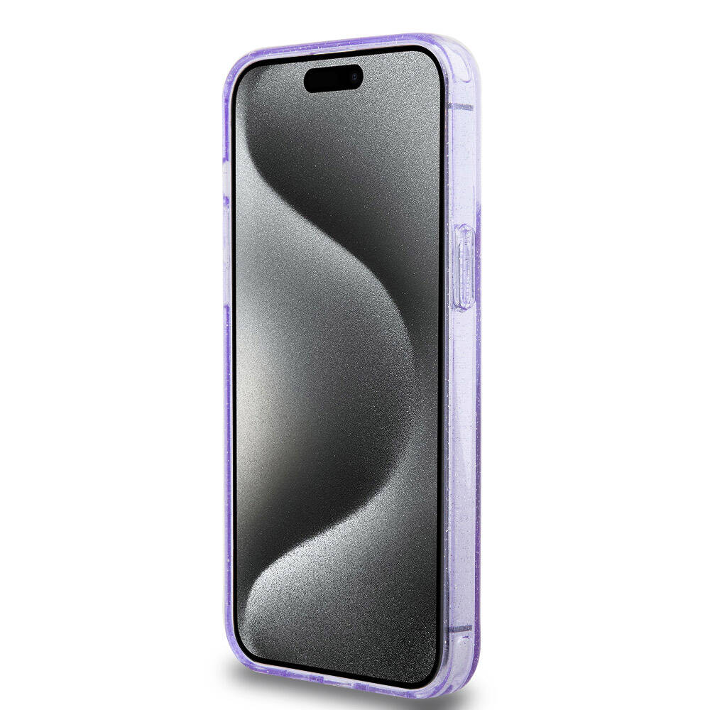 Guess iPhone 15 Pro Max Orjinal Lisanslı Magsafe Şarj Özellikli Simli Arka Yüzey Ring Standlı Telefon Kılıfı - 5
