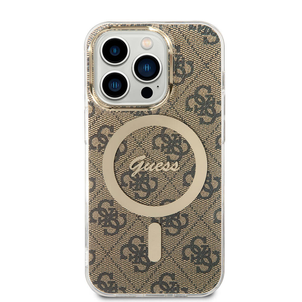 Guess iPhone 15 Pro Max Orjinal Lisanslı Magsafe Şarj Özellikli Yazı Logolu 4G Desenli Telefon Kılıfı - 8
