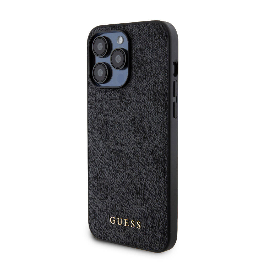 Guess iPhone 15 Pro Max Orjinal Lisanslı Magsafe Şarj Özellikli Yazı Logolu 4G Desenli Telefon Kılıfı + Powerbank 5000mAh 2in1 Set - 3