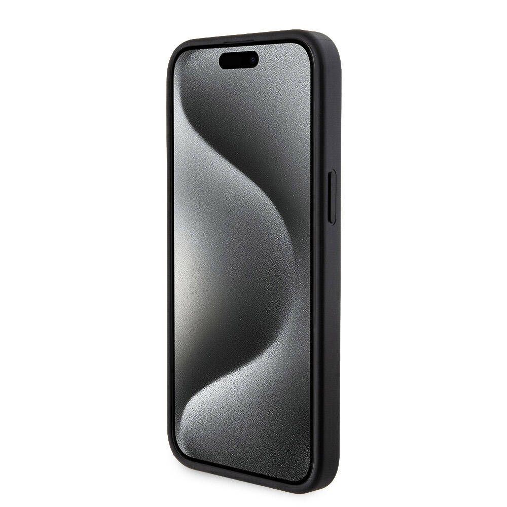 Guess iPhone 15 Pro Max Orjinal Lisanslı Magsafe Şarj Özellikli Yazı Logolu 4G Desenli Telefon Kılıfı + Powerbank 5000mAh 2in1 Set - 6