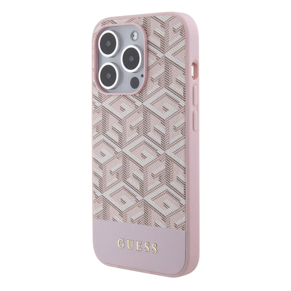Guess iPhone 15 Pro Max Orjinal Lisanslı Magsafe Şarj Özellikli Yazı Logolu GCube Desenli Telefon Kılıfı - 2
