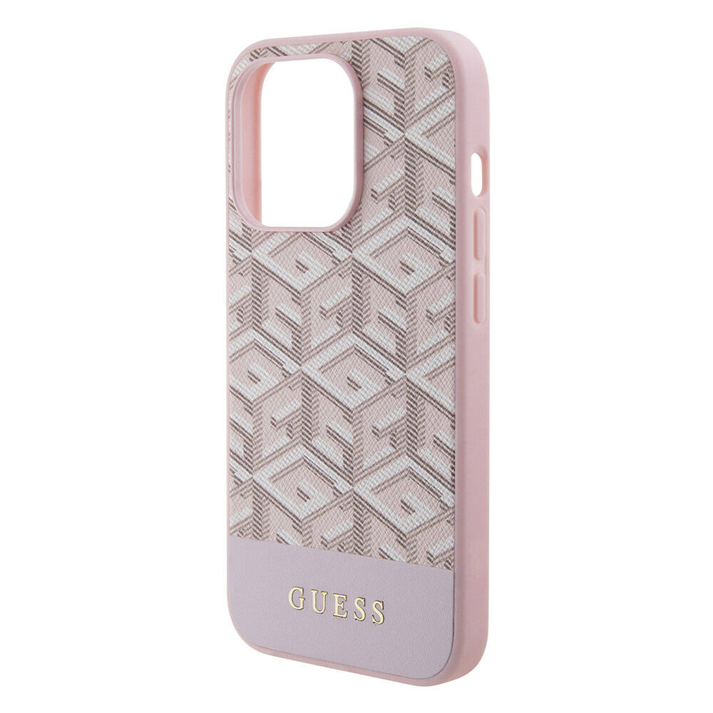Guess iPhone 15 Pro Max Orjinal Lisanslı Magsafe Şarj Özellikli Yazı Logolu GCube Desenli Telefon Kılıfı - 5