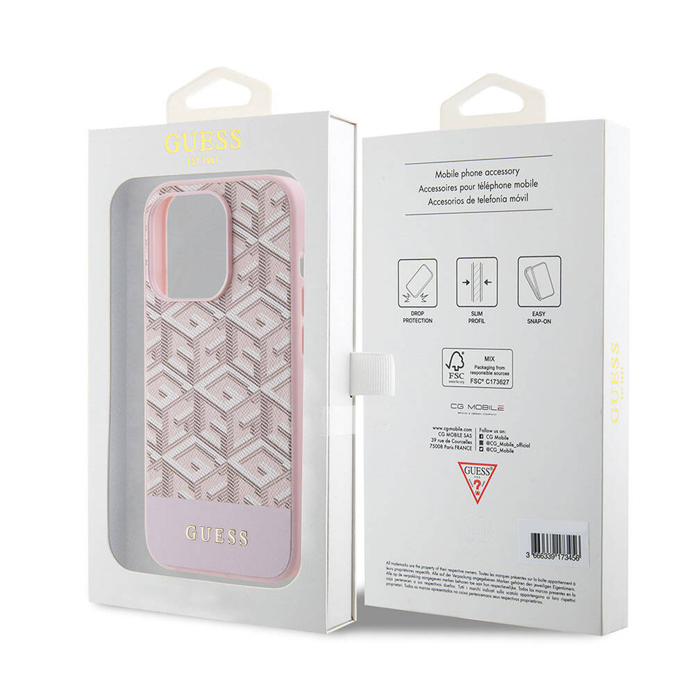 Guess iPhone 15 Pro Max Orjinal Lisanslı Magsafe Şarj Özellikli Yazı Logolu GCube Desenli Telefon Kılıfı - 7