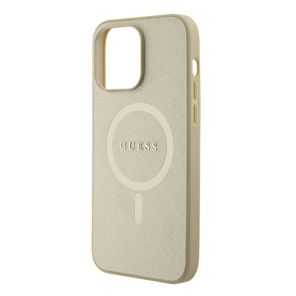 Guess iPhone 15 Pro Max Orjinal Lisanslı Magsafe Şarj Özellikli Yazı Logolu Saffiano Telefon Kılıfı - 18
