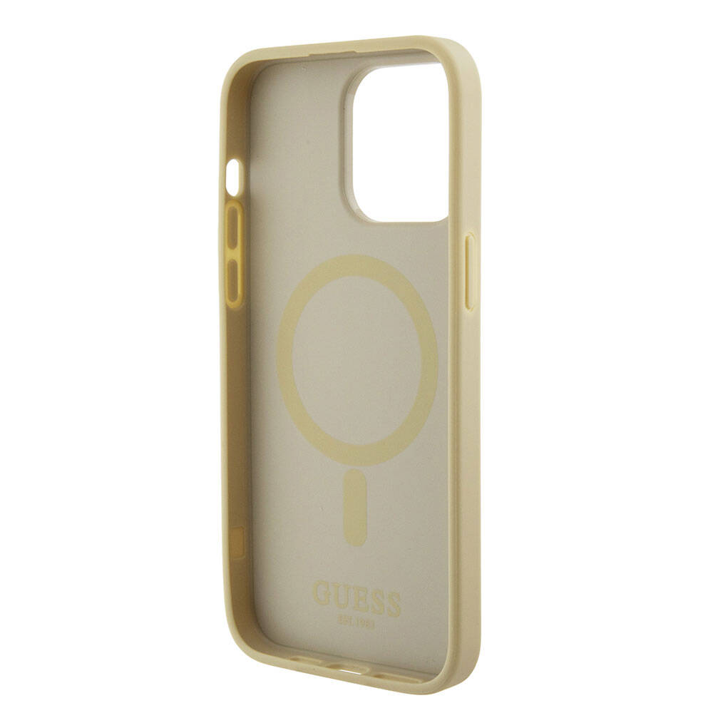 Guess iPhone 15 Pro Max Orjinal Lisanslı Magsafe Şarj Özellikli Yazı Logolu Saffiano Telefon Kılıfı - 19
