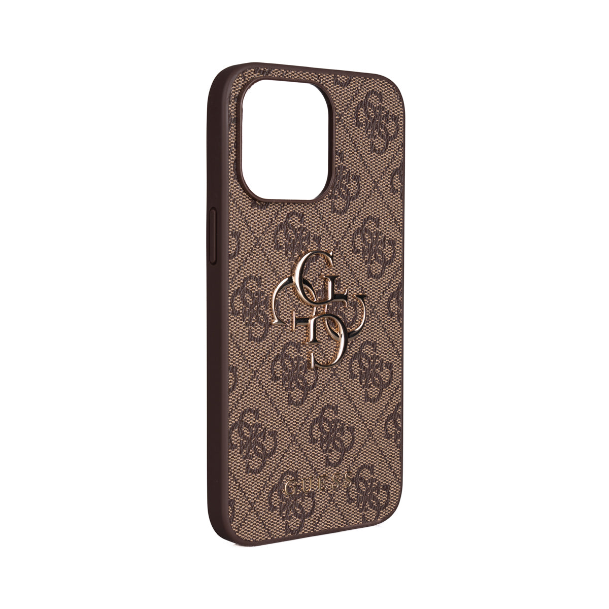 Guess iPhone 15 Pro Max Orjinal Lisanslı PU Deri 4G Büyük Metal Logolu Çapraz Vücut Askılı Telefon Kılıfı