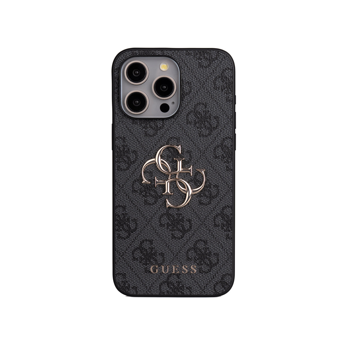 Guess iPhone 15 Pro Max Orjinal Lisanslı PU Deri 4G Büyük Metal Logolu Çapraz Vücut Askılı Telefon Kılıfı