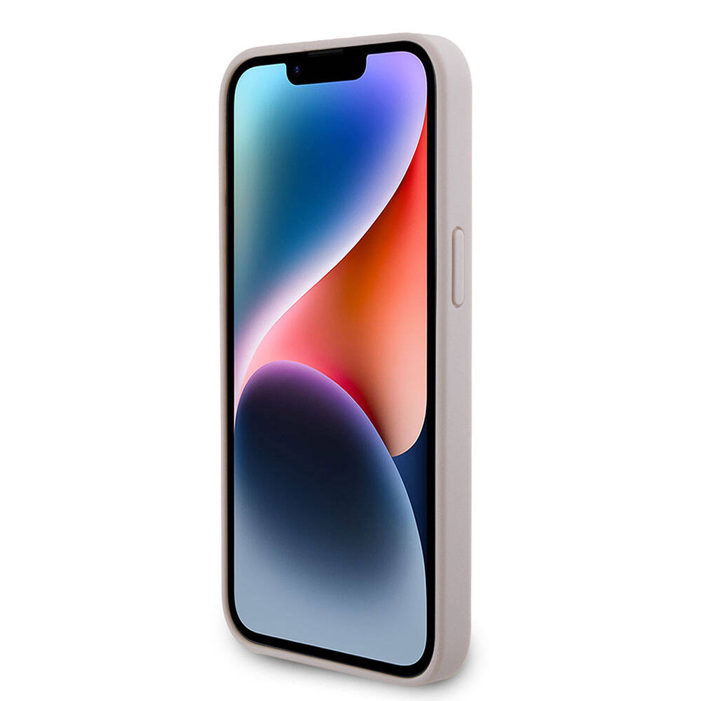 Guess iPhone 15 Pro Max Orjinal Lisanslı PU Deri Taşlı Üçgen Logo 4G Desenli Strass Telefon Kılıfı - 18