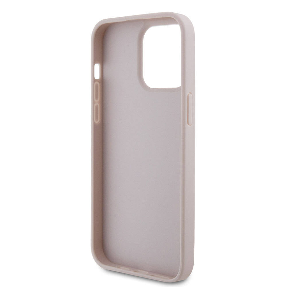 Guess iPhone 15 Pro Max Orjinal Lisanslı PU Deri Taşlı Üçgen Logo 4G Desenli Strass Telefon Kılıfı - 20