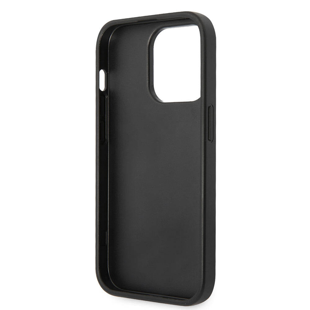 Guess iPhone 15 Pro Max Orjinal Lisanslı PU Deri Yazı ve 4G Metal Logolu Desenli Telefon Kılıfı - 6