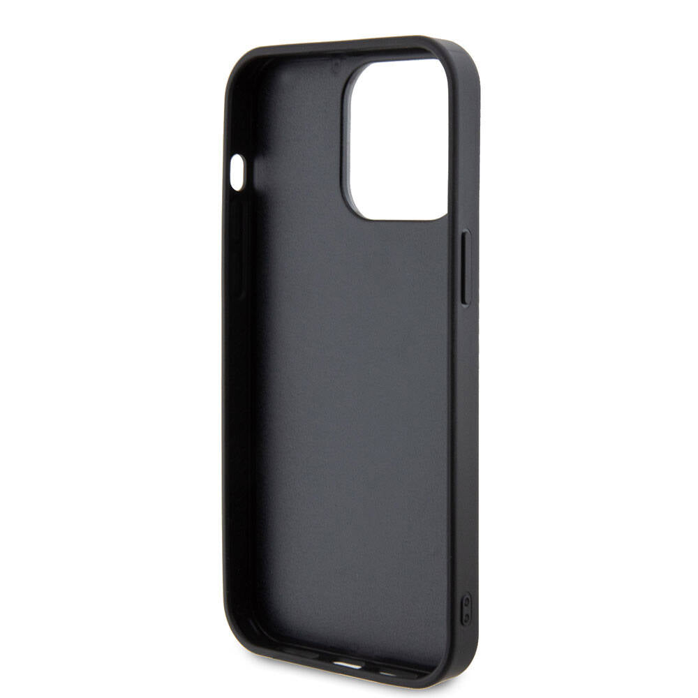 Guess iPhone 15 Pro Max Orjinal Lisanslı Taşlı Arka Yüzey Metal Yazı Logolu Telefon Kılıfı - 13