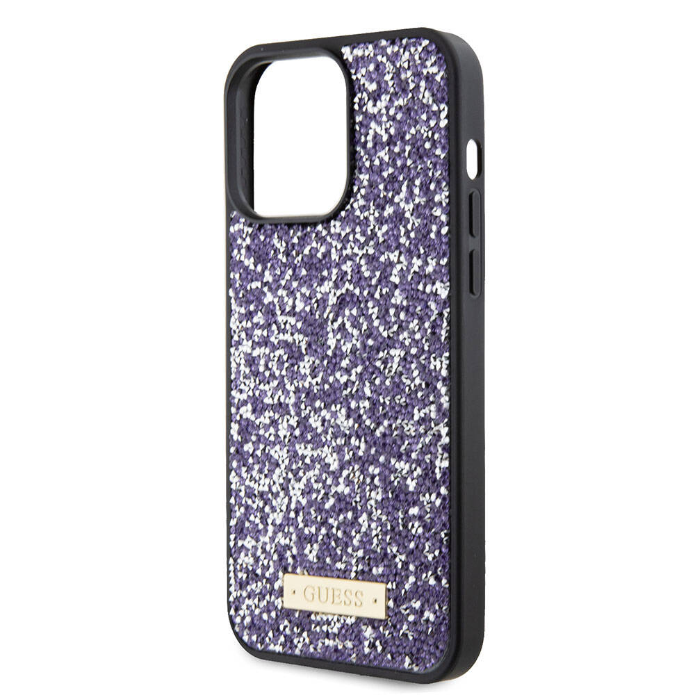 Guess iPhone 15 Pro Max Orjinal Lisanslı Taşlı Arka Yüzey Metal Yazı Logolu Telefon Kılıfı - 26