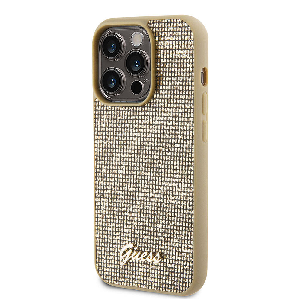 Guess iPhone 15 Pro Max Orjinal Lisanslı Yazı Logolu Disco Script Metal Telefon Kılıfı - 2