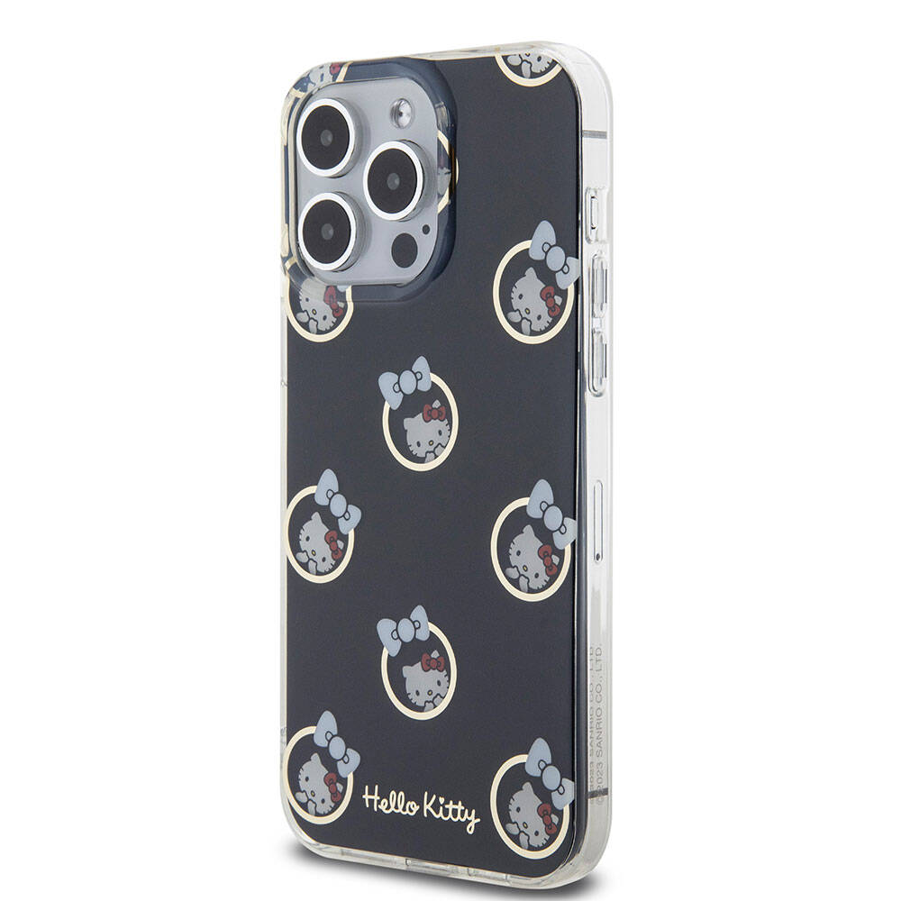 Hello Kitty iPhone 15 Pro Max Orjinal Lisanslı Elektroplating Kaplama Kabarcık Baskılı Kılıf