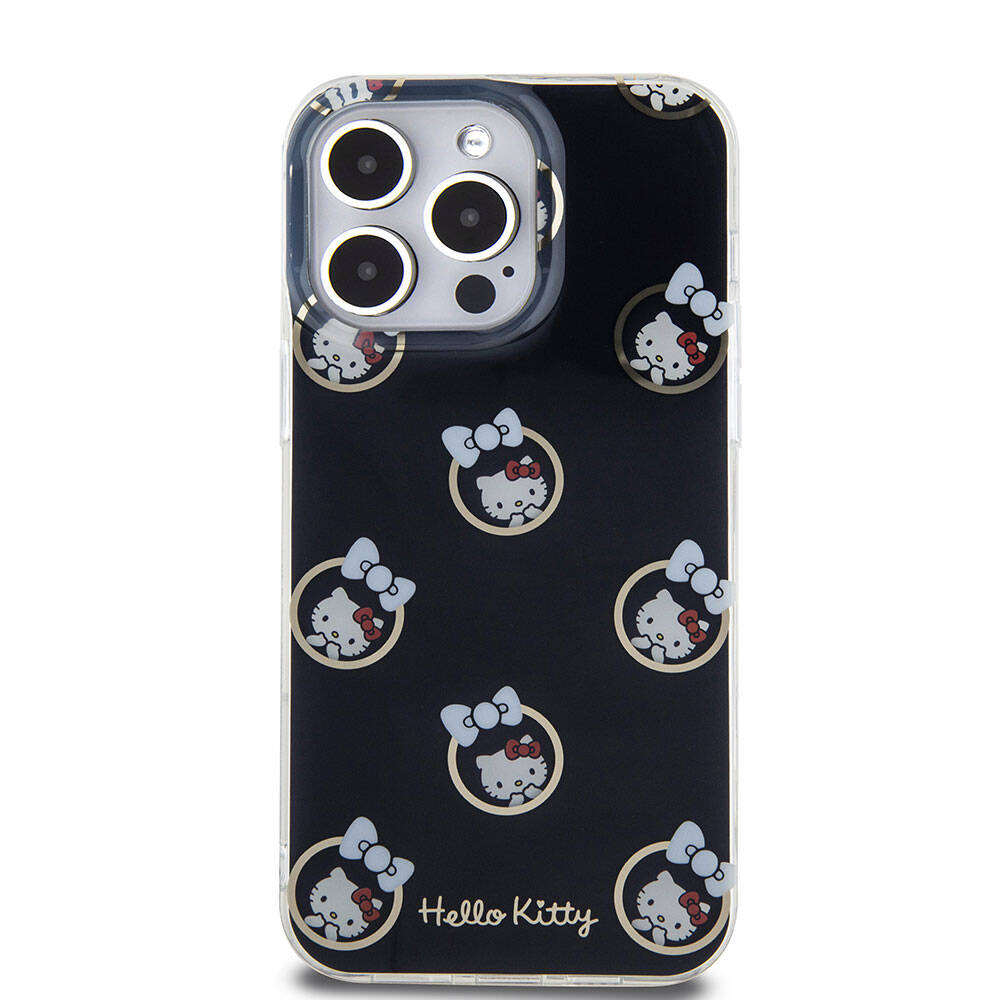 Hello Kitty iPhone 15 Pro Max Orjinal Lisanslı Elektroplating Kaplama Kabarcık Baskılı Kılıf