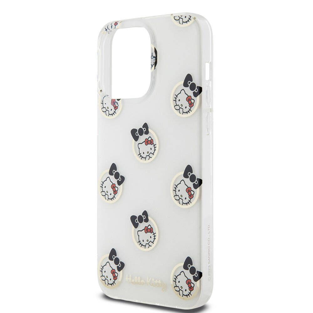 Hello Kitty iPhone 15 Pro Max Orjinal Lisanslı Elektroplating Kaplama Kabarcık Baskılı Kılıf