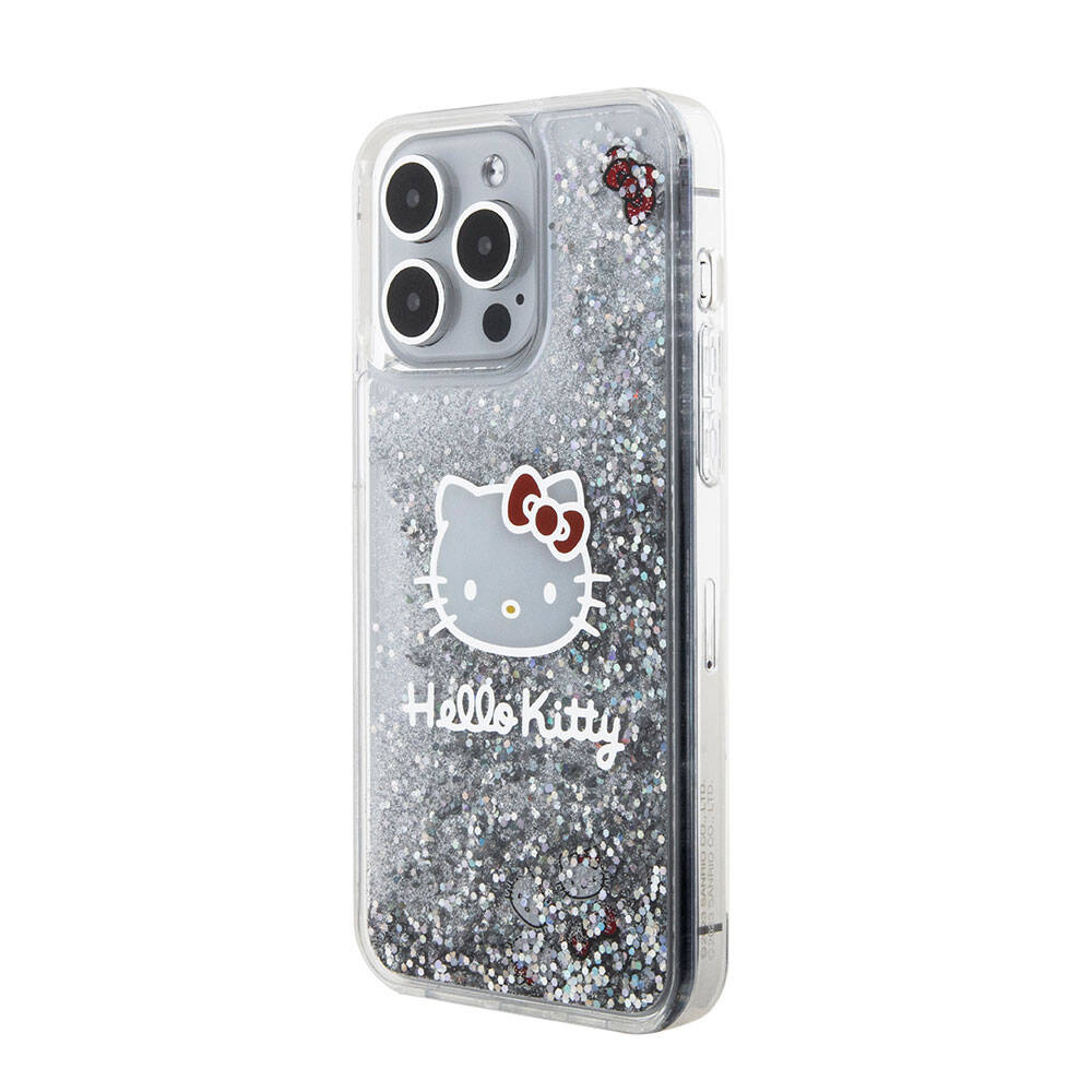 Hello Kitty iPhone 15 Pro Max Orjinal Lisanslı İkonik Sıvılı Glitter Telefon Kılıfı