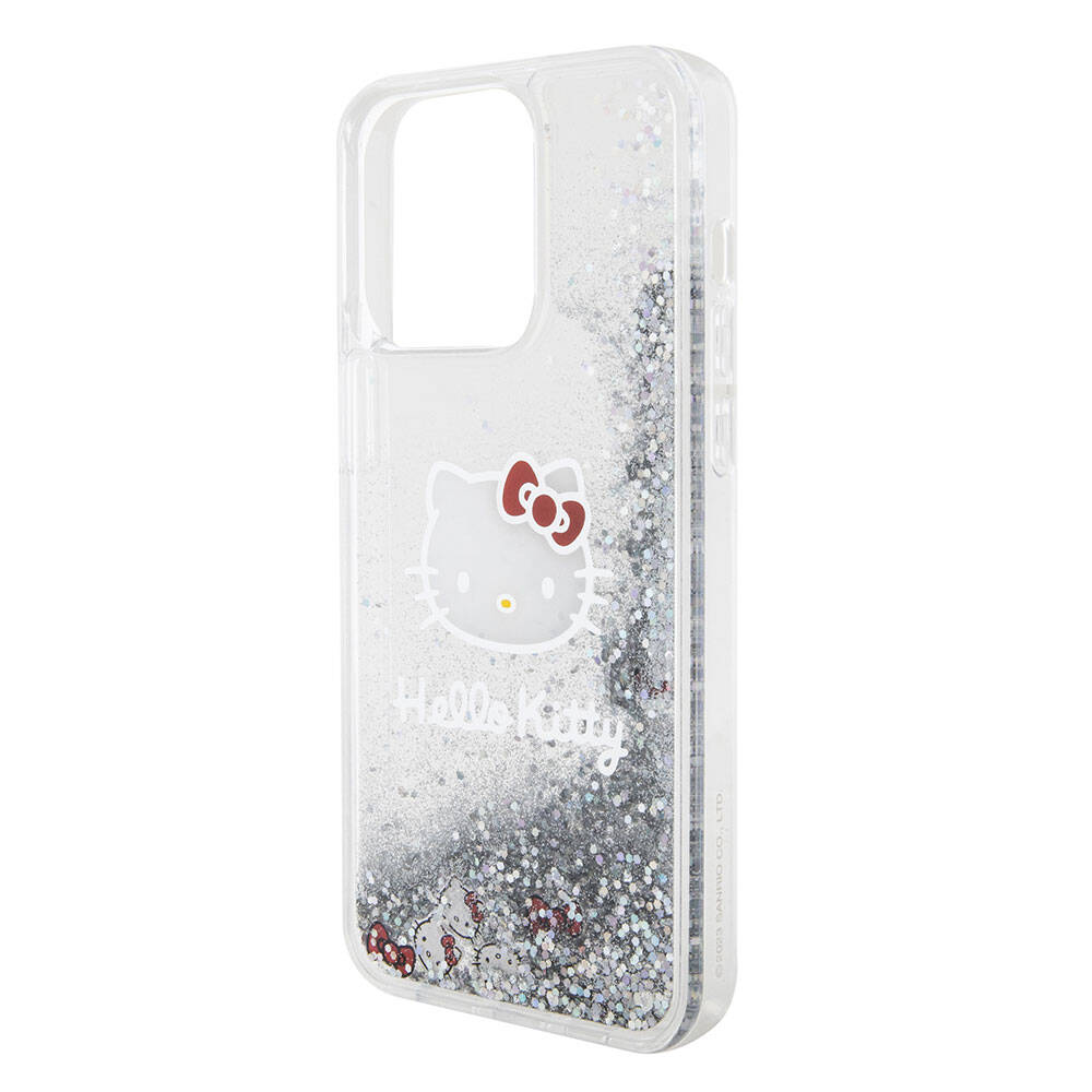 Hello Kitty iPhone 15 Pro Max Orjinal Lisanslı İkonik Sıvılı Glitter Telefon Kılıfı