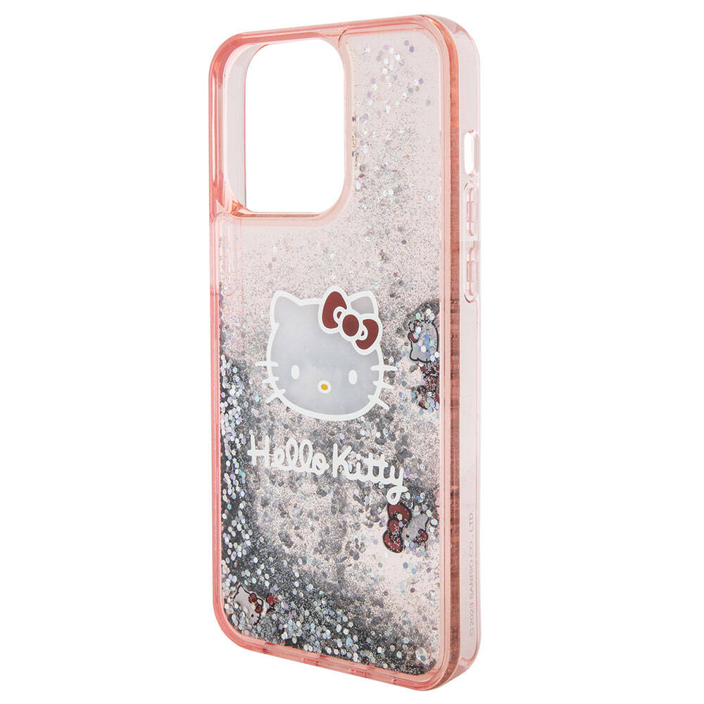 Hello Kitty iPhone 15 Pro Max Orjinal Lisanslı İkonik Sıvılı Glitter Telefon Kılıfı