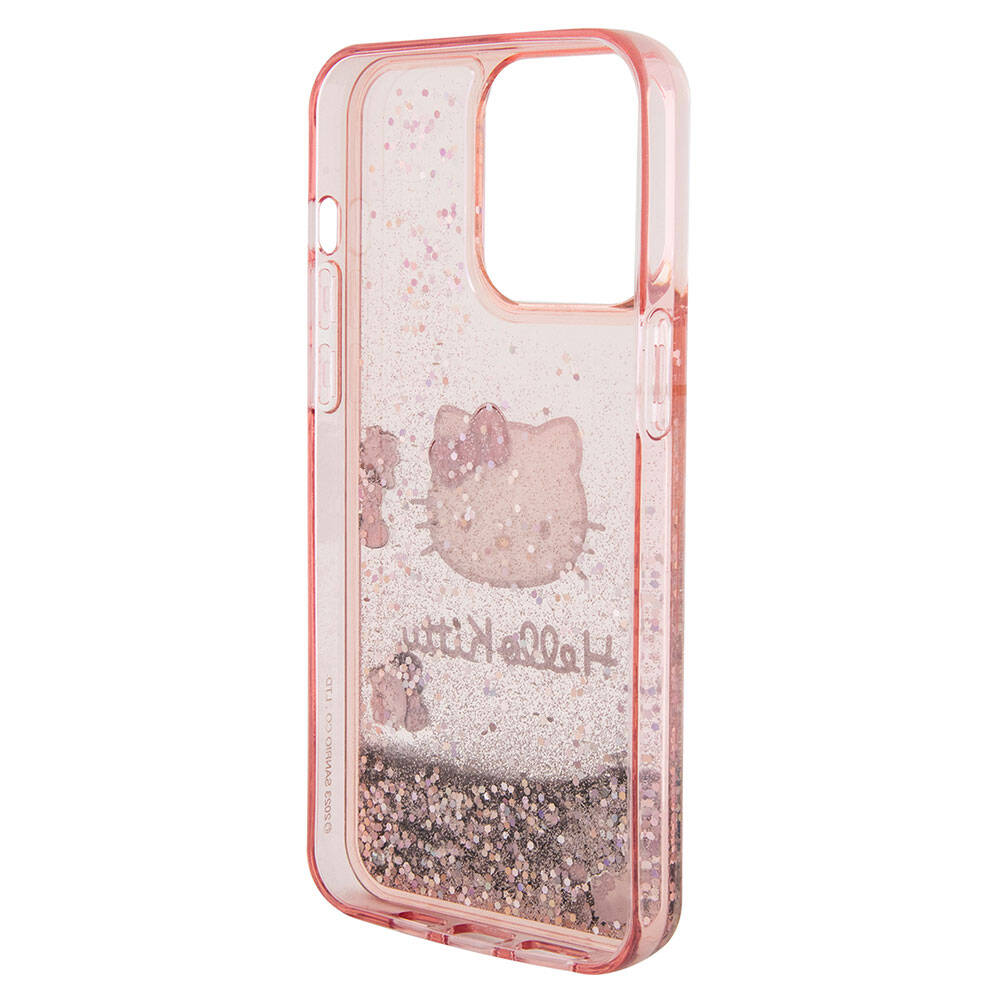 Hello Kitty iPhone 15 Pro Max Orjinal Lisanslı İkonik Sıvılı Glitter Telefon Kılıfı