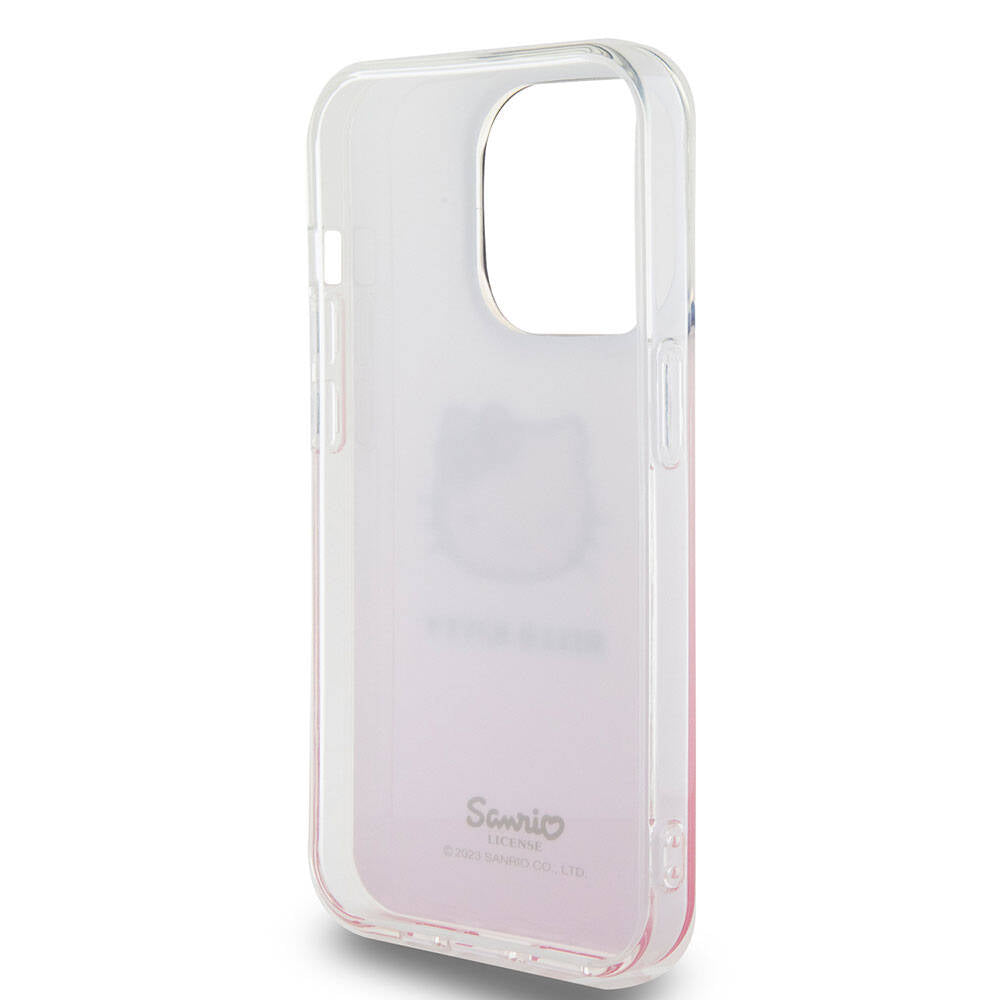 Hello Kitty iPhone 15 Pro Max Orjinal Lisanslı Yazı ve İkonik Logolu Elektroplating Kaplama Gradyan Kılıf