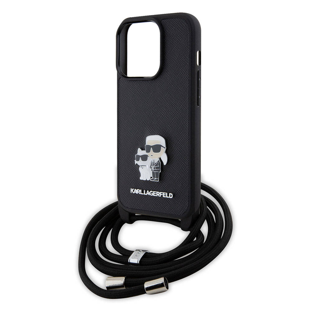 Karl Lagerfeld iPhone 15 Pro Max Askı İpli K&C Metal Logo Orjinal Lisanslı Telefon Kılıfı - 2